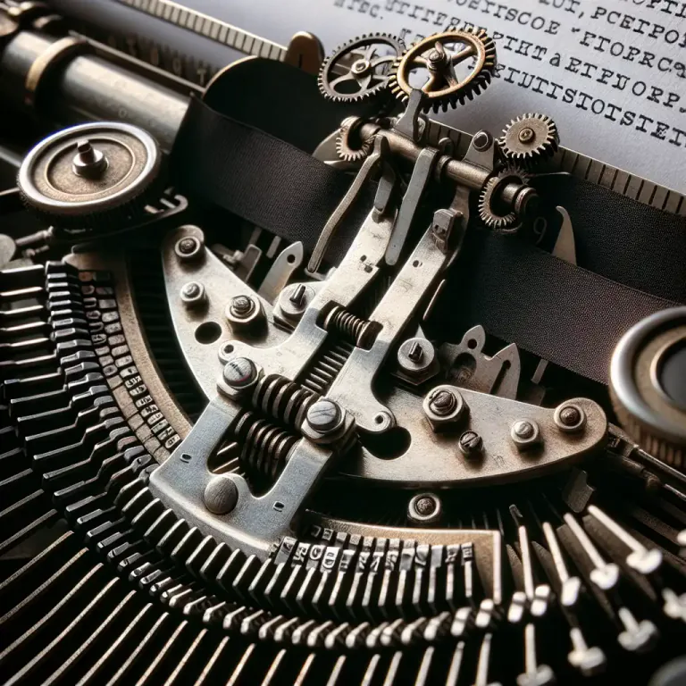 Visual representation of "escapement" - The process in a typewriter or printer by which one character space is allowed for each character