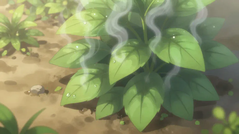 Visual representation of "transpiration" - The process where plants lose water through their leaves