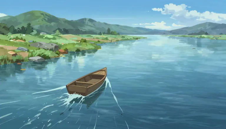 Visual representation of "downstream" - Toward or closer to where a river or stream ends