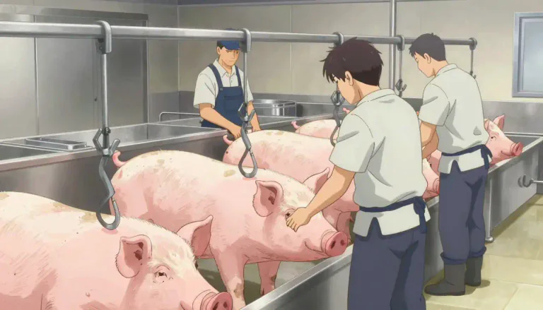 Visual representation of "slaughter" - The killing of animals for food