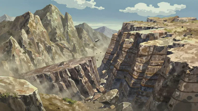 Visual representation of "orogeny" - The process of mountain formation typically caused by tectonic forces.