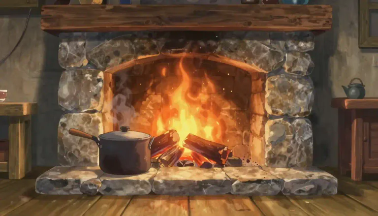 Visual representation of "hearthstone" - A stone in or around a fireplace or hearth, often used for heating or cooking.