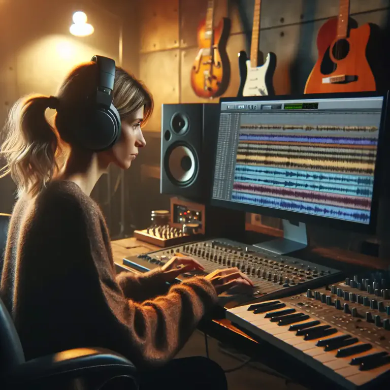 Visual representation of "montage" - In music production, the creation of a musical composition by pasting together various sound clips or sections of different tracks.