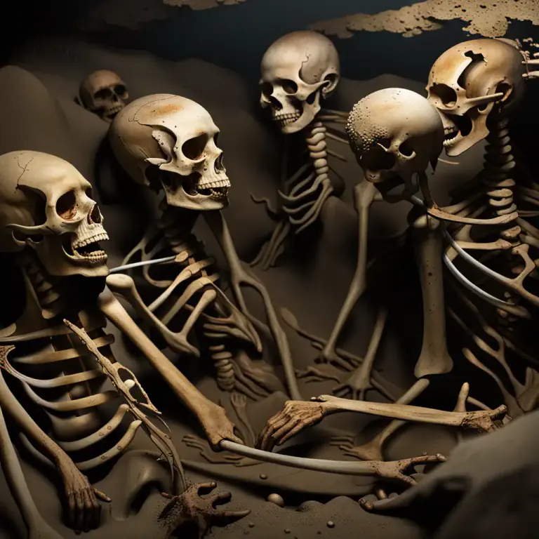 Visual representation of "skeletal" - Very thin, as if one could see the bones underneath the skin