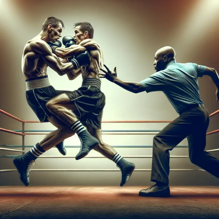 Visual representation of "clinch" - To hold someone tightly, especially in a boxing match