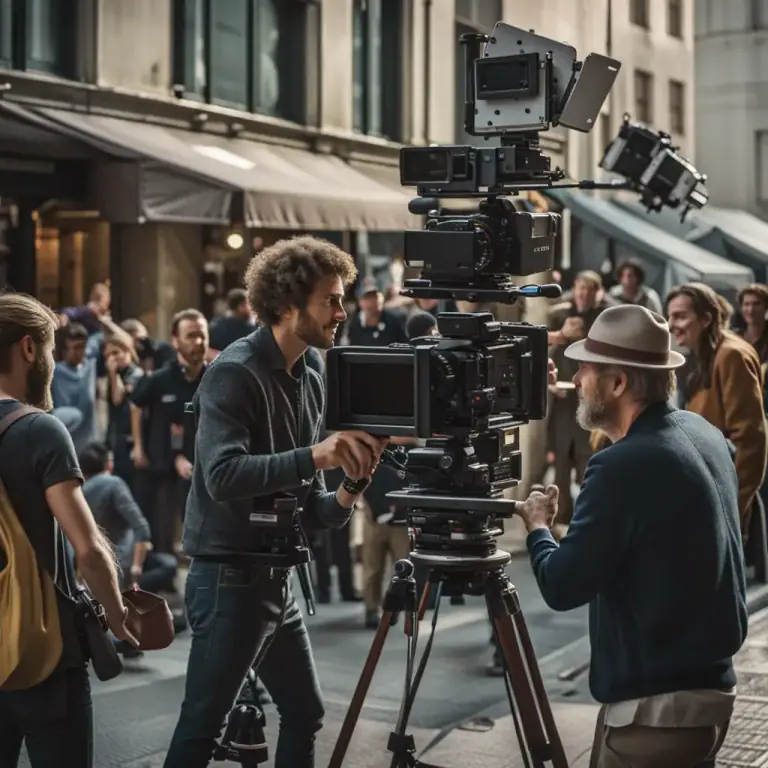 Visual representation of "shoot" - to take a photo or film