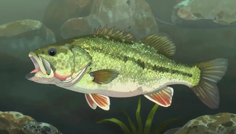 Visual representation of "largemouth" - A type of freshwater fish, known scientifically as Micropterus salmoides, recognized by its large mouth and valued by anglers.