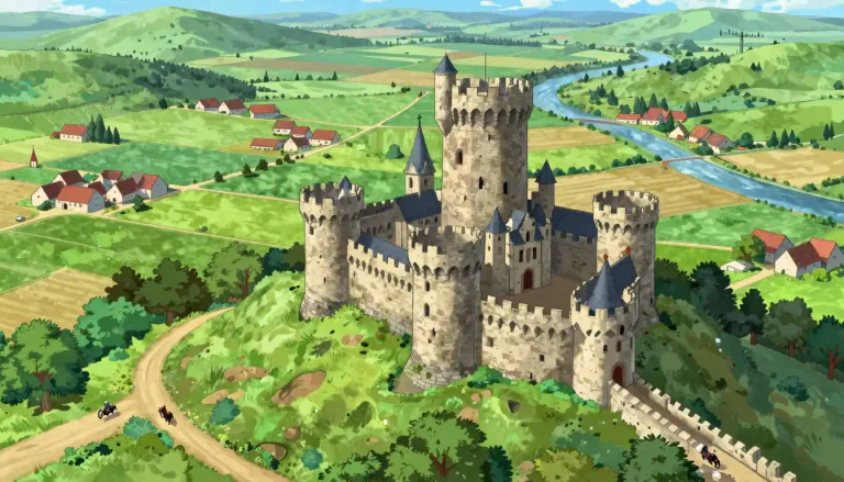 Visual representation of "barony" - The land owned by a baron in the past