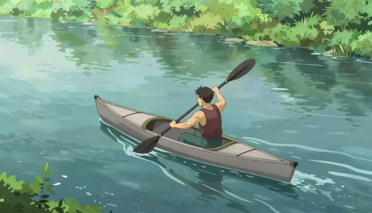 Visual representation of "canoeist" - A person who paddles a canoe
