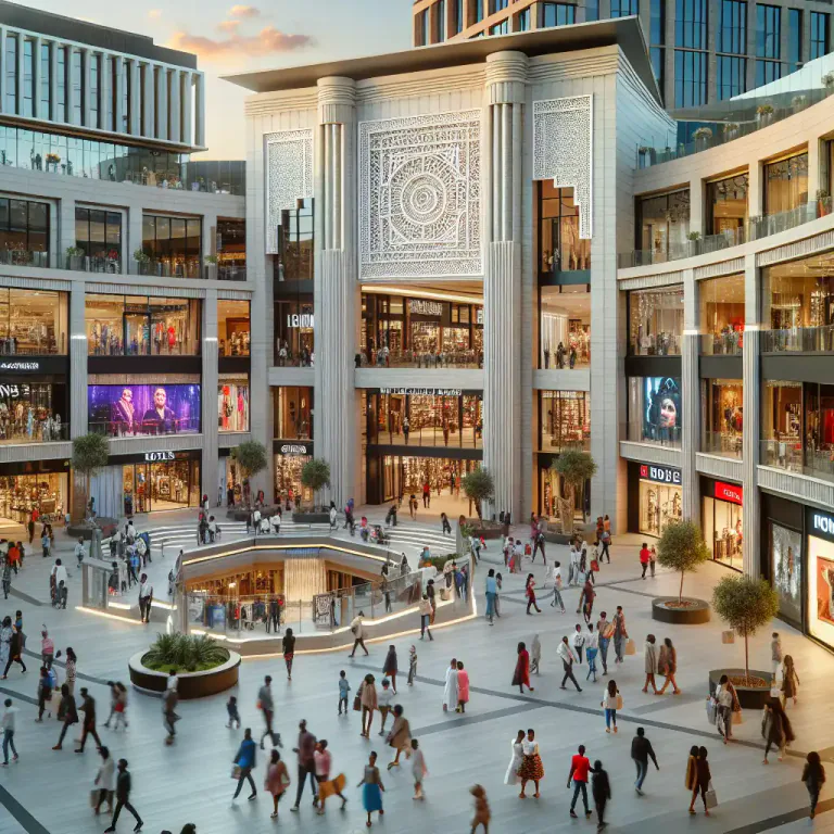 Visual representation of "piazza" - In South Africa, a shopping center or shopping mall.