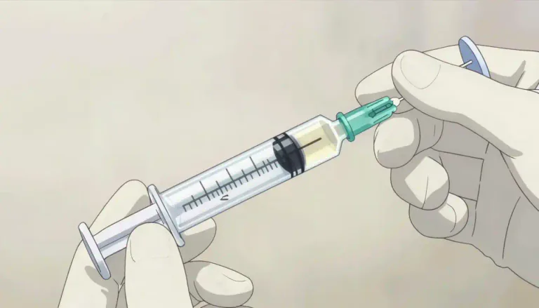 Visual representation of "syringe" - A tool used for injecting or pulling out liquid, usually has a thin tube and a plunger.
