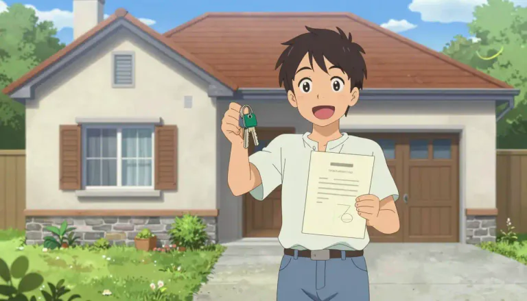 Visual representation of "homeowner" - A person who owns the house they live in.