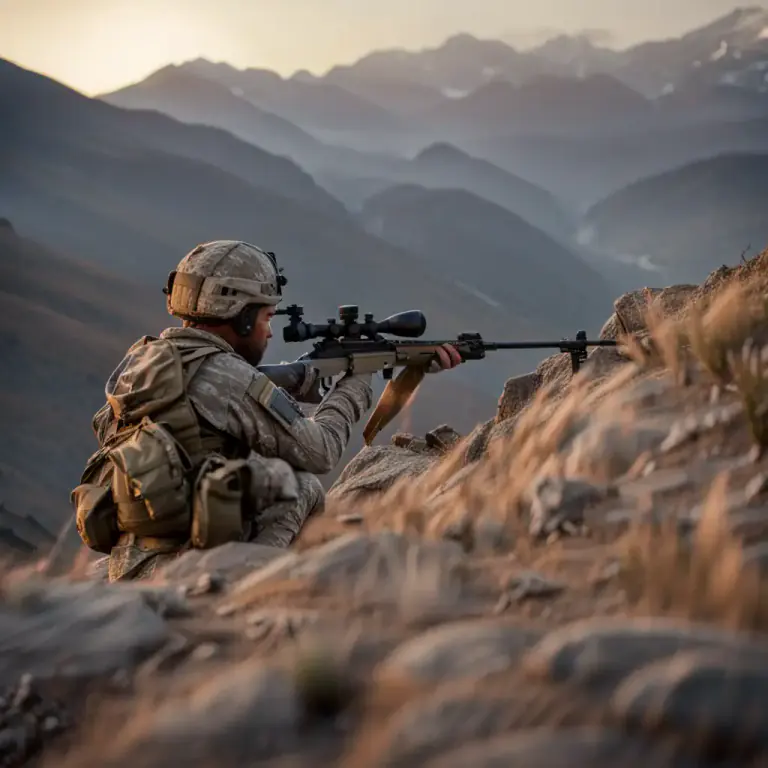 Visual representation of "parting shot" - The last shot fired by a hunter or soldier before they leave.