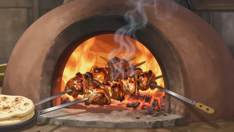 Visual representation of "tandoori" - Tandoori refers to dishes that are prepared using a traditional clay oven known as a tandoor, characterized by high temperatures and unique flavors.