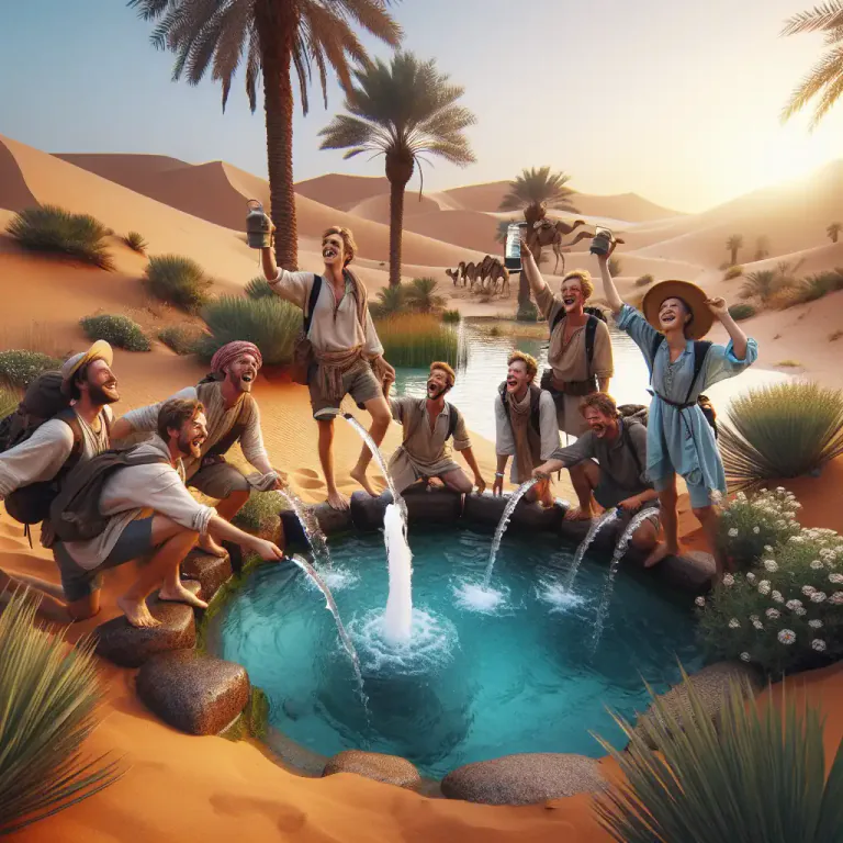 Visual representation of "wellspring" - A source of water that comes up from the ground, which can be a starting point for a stream or river.