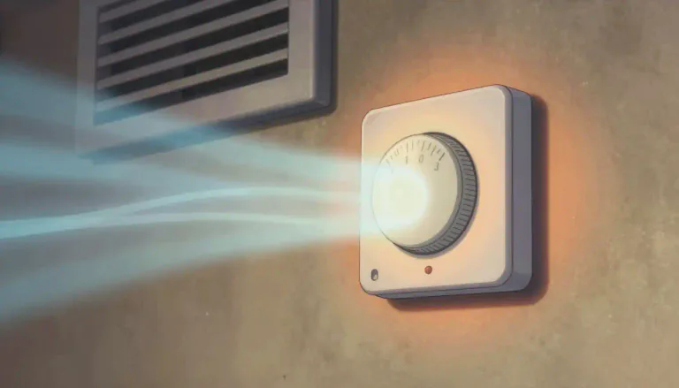 Visual representation of "thermostat" - A device that controls the temperature in a room or a machine.