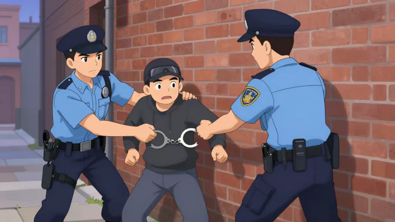 Visual representation of "nab" - To catch or arrest someone