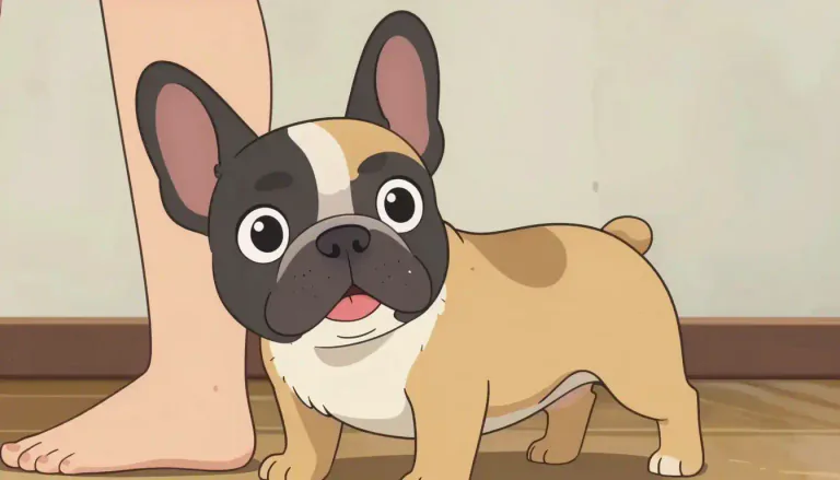 Visual representation of "frenchie" - A term of endearment for a French bulldog, known for its friendly and affectionate nature.