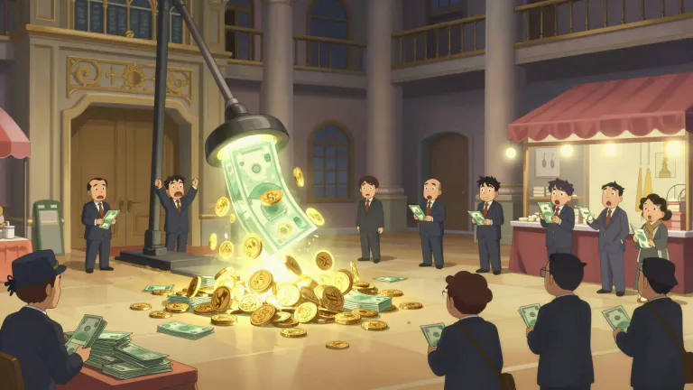 Visual representation of "devaluation" - When a government reduces the value of its currency purposely.