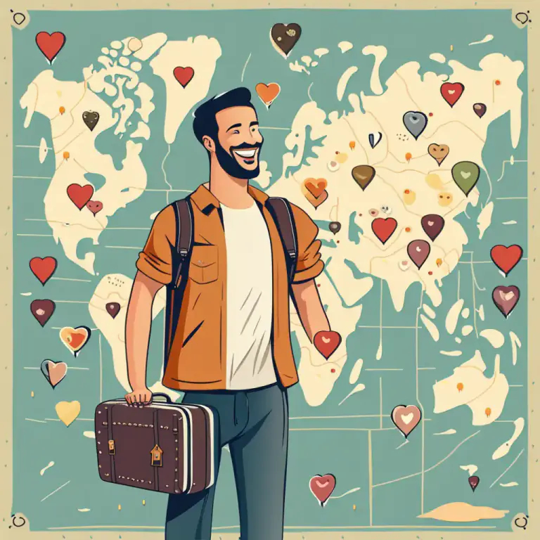 Visual representation of "be going places" - Traveling or intending to travel to a lot of different places