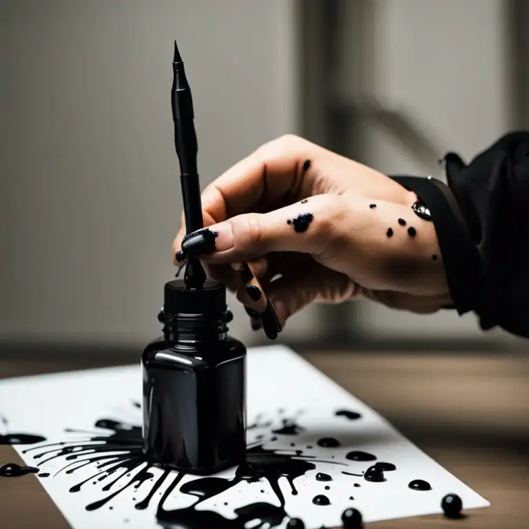 Visual representation of "inky" - Covered with or resembling ink.