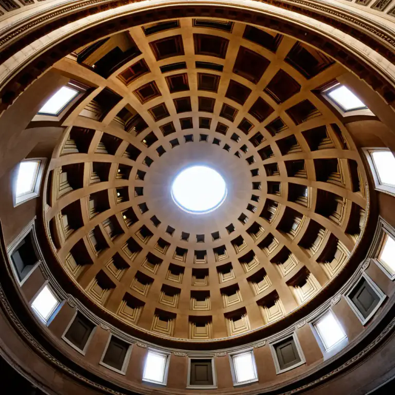 Visual representation of "rotunda" - In architecture, a round building or room, especially one with a dome