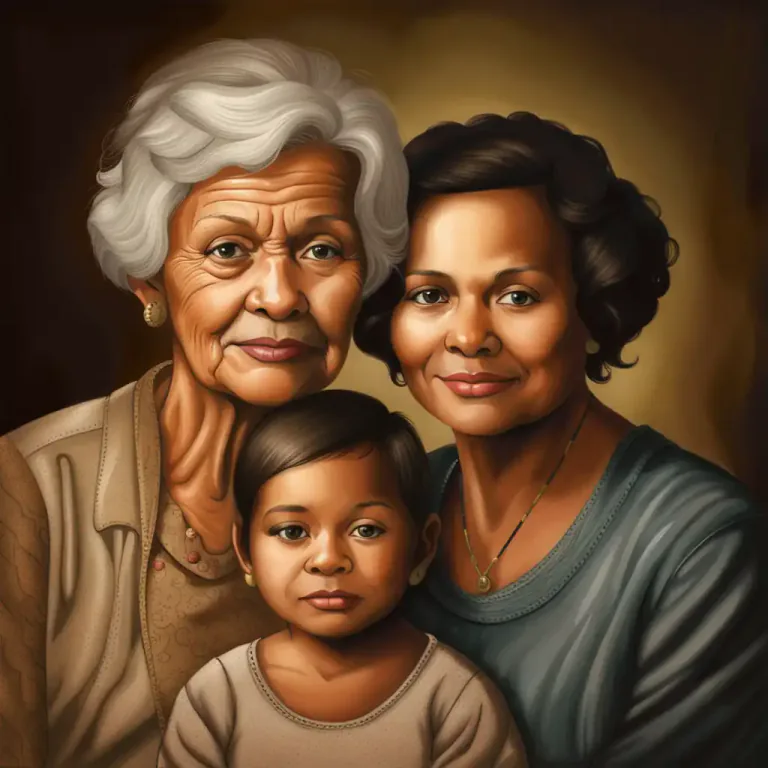 Visual representation of "generation" - A set of members of a family spanning the same step in descent or pedigree