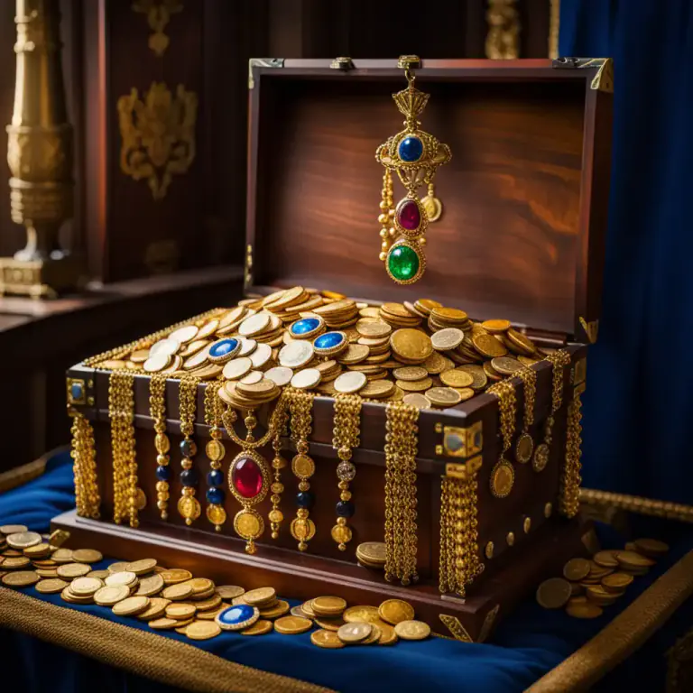 Visual representation of "exchequer" - A chest where money is kept