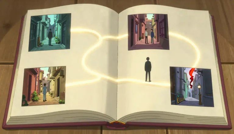 Visual representation of "plot" - The sequence of events in a book, film, or play