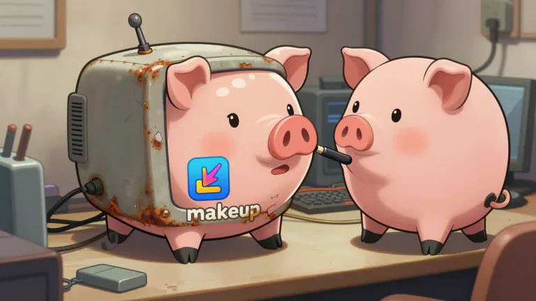 Visual representation of "lipstick" - In the computing context, lipstick on a pig' is a phrase used when someone tries to make minor adjustments to improve the appearance or usability of a product.