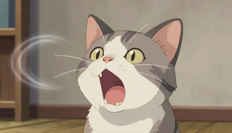 Visual representation of "miaow" - The sound a cat makes.