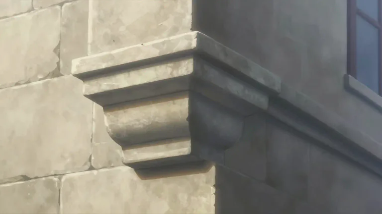 Visual representation of "pilaster" - A flat column that is attached to a wall.