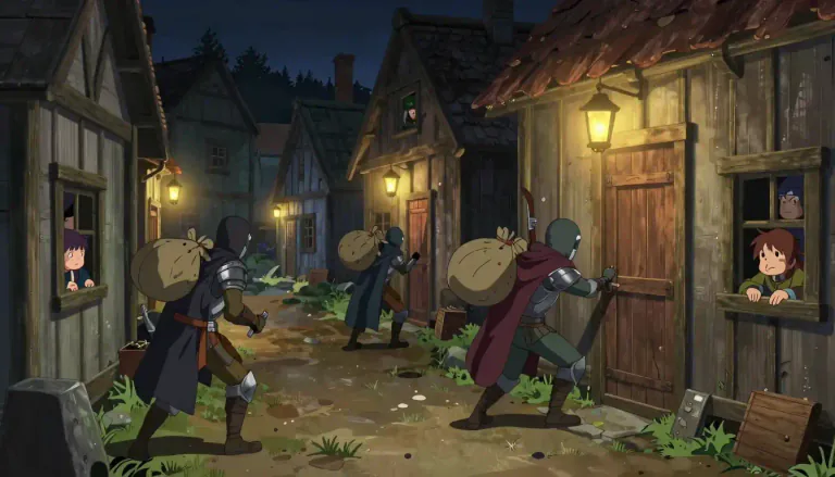 Visual representation of "marauding" - Going around areas to steal or cause harm
