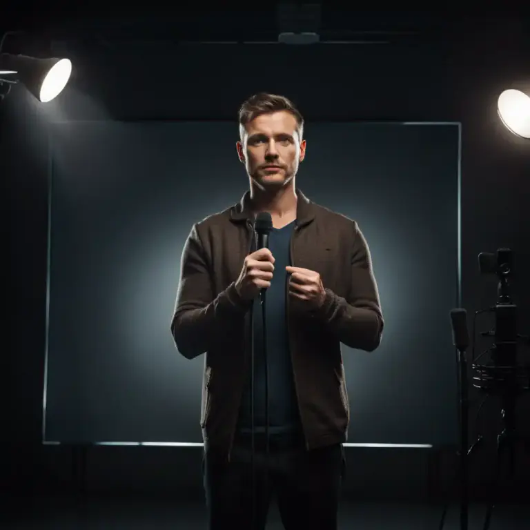 Visual representation of "linkman" - A person who introduces television or radio programs.