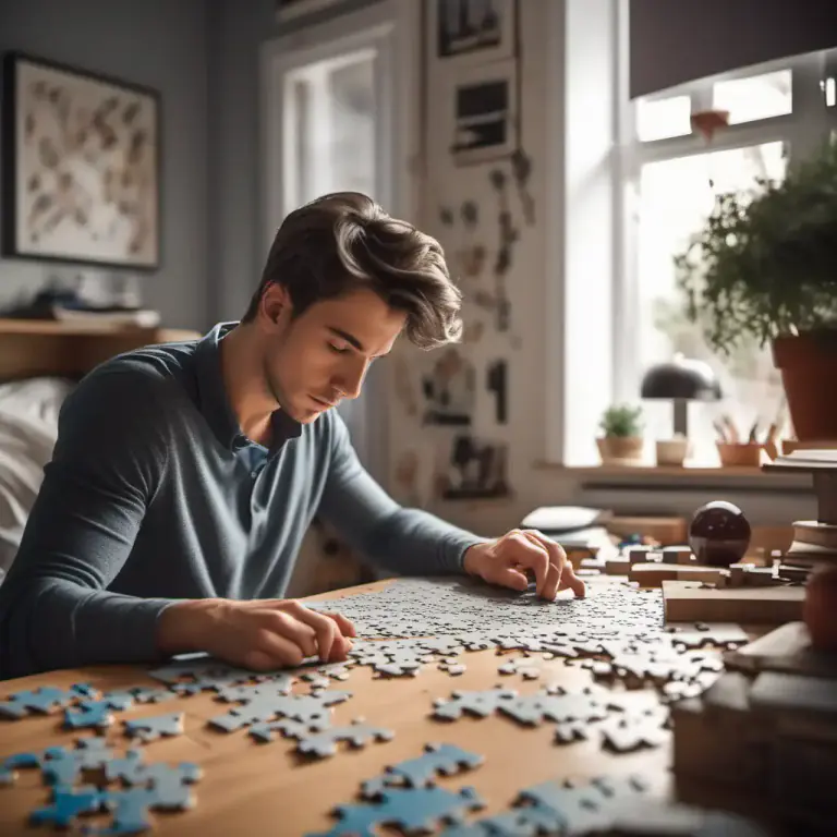 Visual representation of "play with yourself" - To interact and pass time by one's self, indulging in an activity that satisfies oneself.