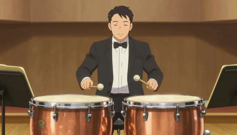 Visual representation of "timpanist" - A timpanist is a musician who plays the timpani, a type of drum that is part of the percussion family.