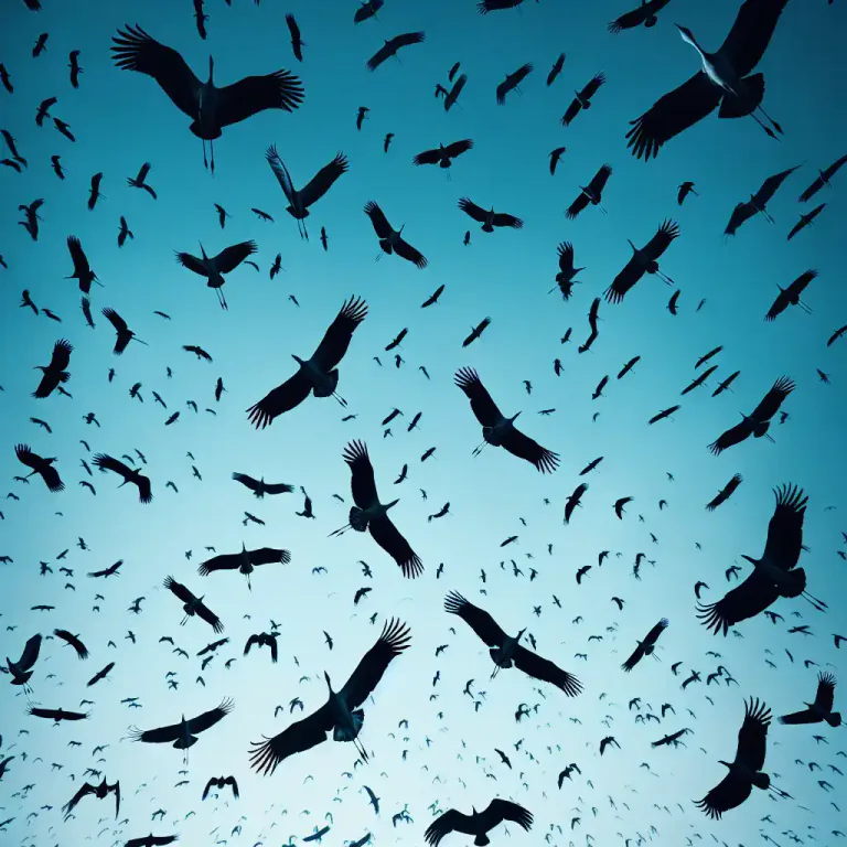 Visual representation of "loftily" - At a height, in the air or sky
