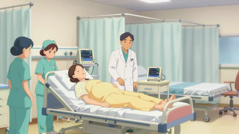 Visual representation of "maternity" - Ward (room or set of rooms) in a hospital where women give birth or receive care after giving birth