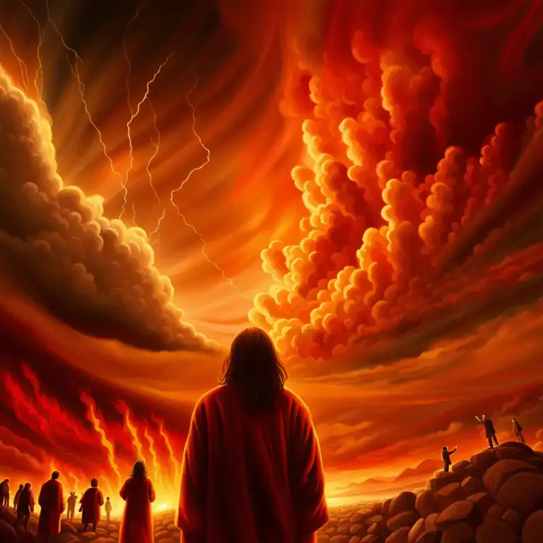 Visual representation of "apocalyptic" - Related to the end of the world as mentioned in the Bible