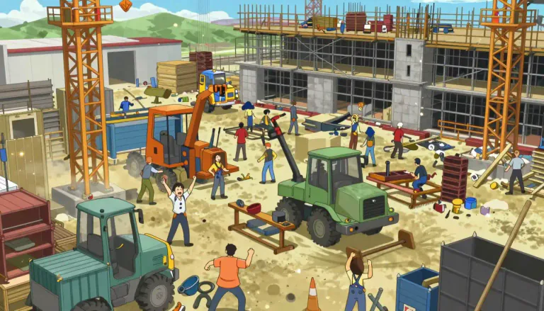 Visual representation of "babel" - A place or scene where things are confused or disorderly.