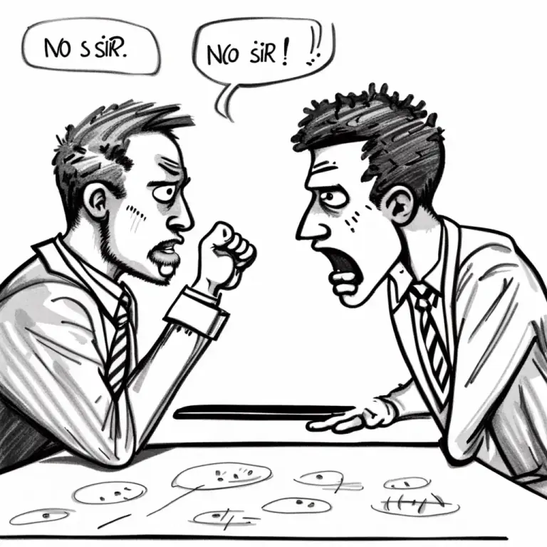 Visual representation of "no sir!" - Used to express strong disagreement