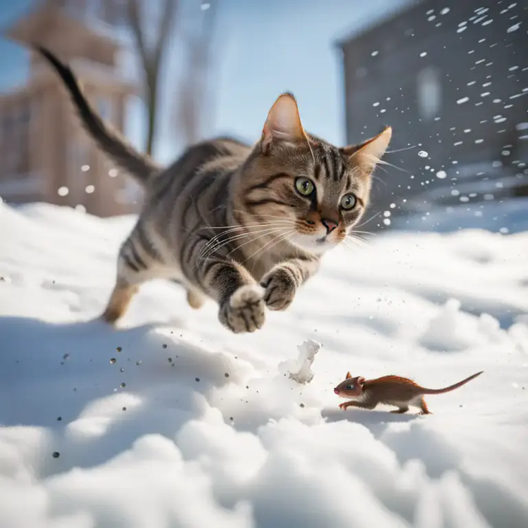 Visual representation of "pounce" - A sudden leap or attack, especially in order to capture or kill something.