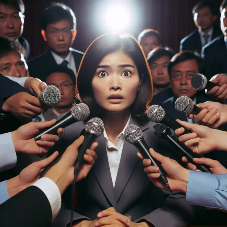 Visual representation of "fusillade" - A lot of criticism or questions directed at someone all at the same time.