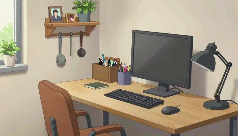 Visual representation of "workstation" - A designated area where someone works, which may include a desk, computer, and other equipment.