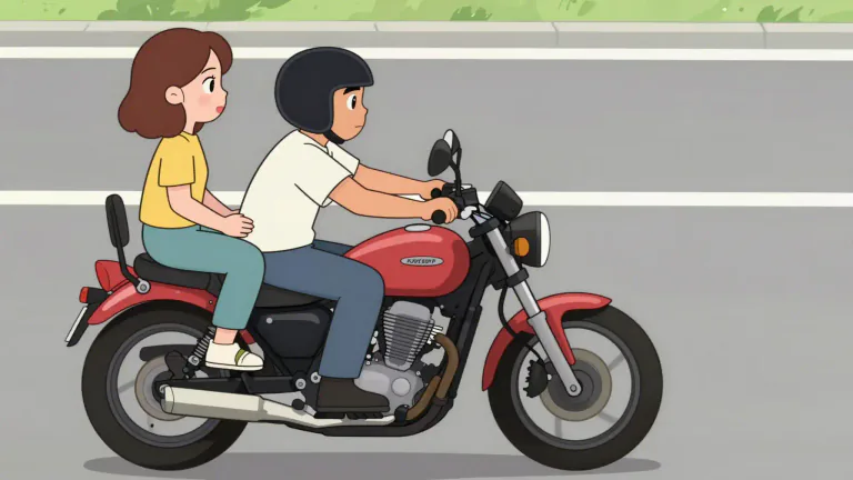 Visual representation of "pillion" - A seat for a passenger behind the driver of a motorcycle.