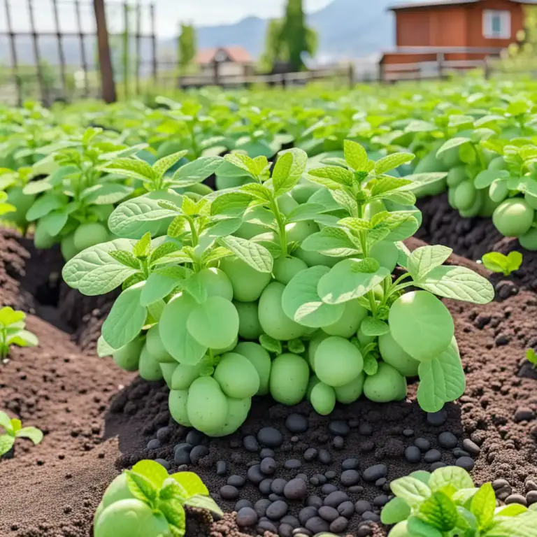 Visual representation of "potato" - The plant of the nightshade family which produces the potato tubers