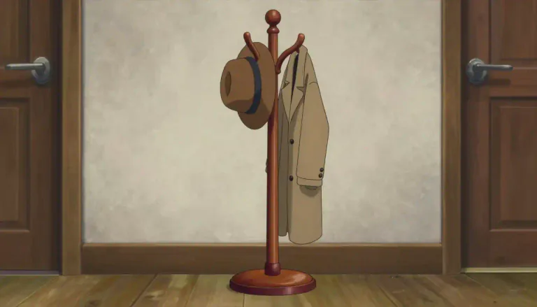 Visual representation of "hatstand" - A piece of furniture designed to hold hats and often coats
