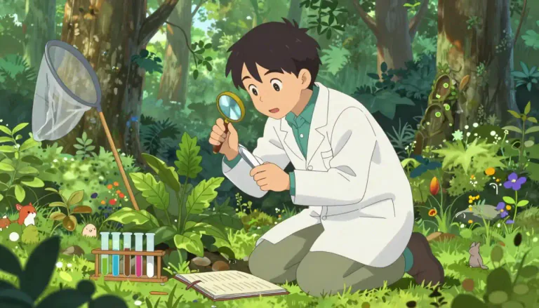 Visual representation of "biologist" - A scientist who studies living things, like plants and animals
