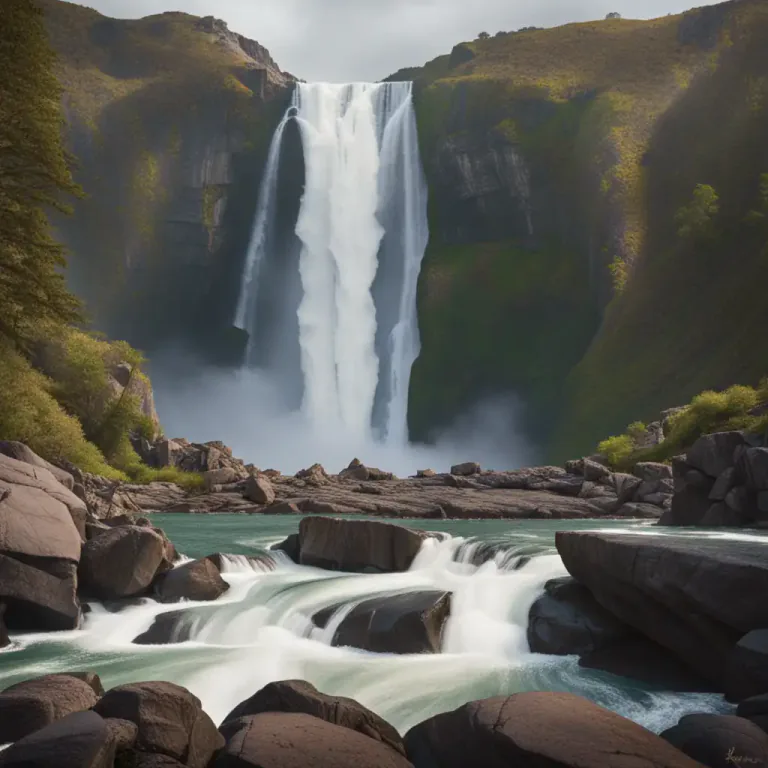 Visual representation of "cataract" - A large, powerful waterfall.