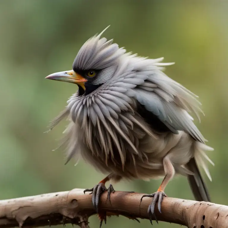Visual representation of "ruffle" - In birds, to puff out (feathers)